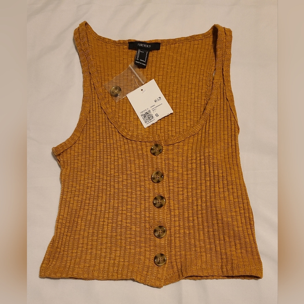 Forever 21 tan tank top, teens size Small. NWT